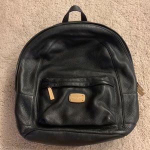 Michael Kors Black Leather Backpack Purse